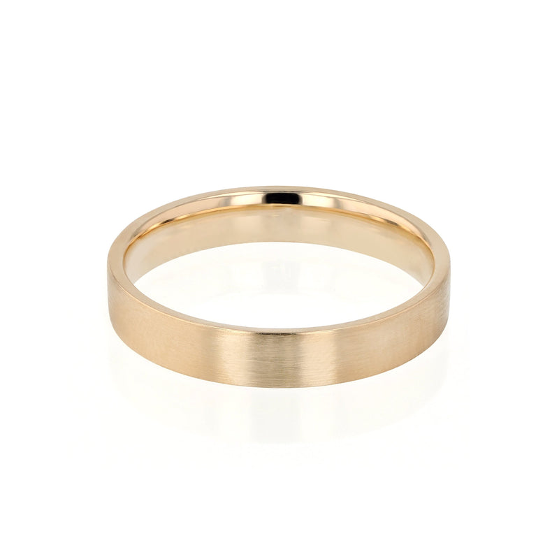 Level I Brushed Mens Wedding Band Yellow Gold | Sarah & Sebastian