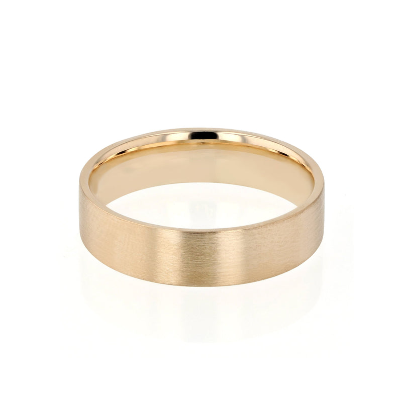 Level II Brushed Mens Wedding Band Yellow Gold | Sarah & Sebastian