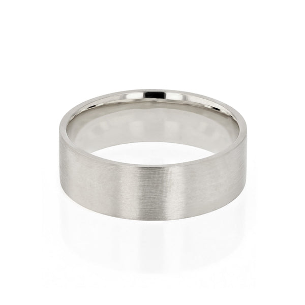 Level III Brushed Mens Wedding Band White Gold | Sarah & Sebastian