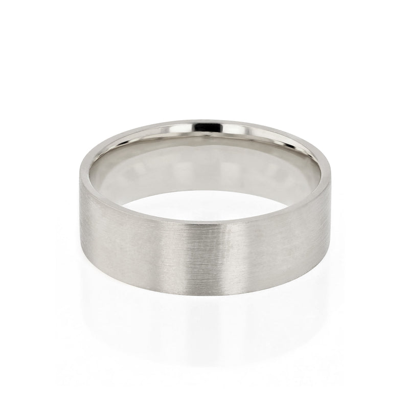 Level III Brushed Mens Wedding Band White Gold | Sarah & Sebastian