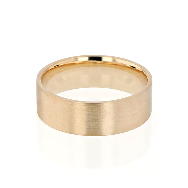 Level III Brushed Mens Wedding Band Yellow Gold | Sarah & Sebastian