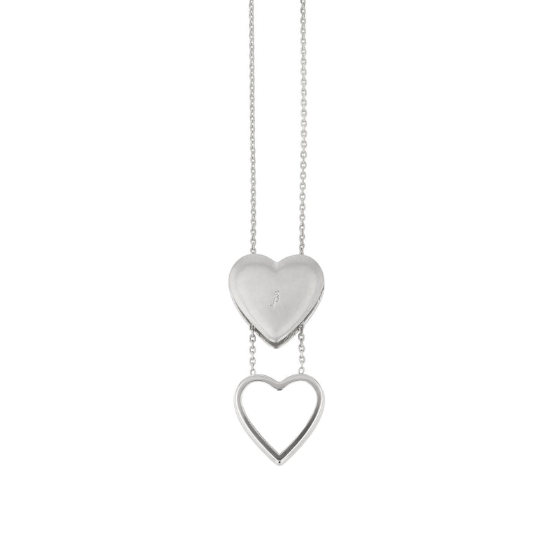 Heart Locket Necklace White Gold | Sarah & Sebastian