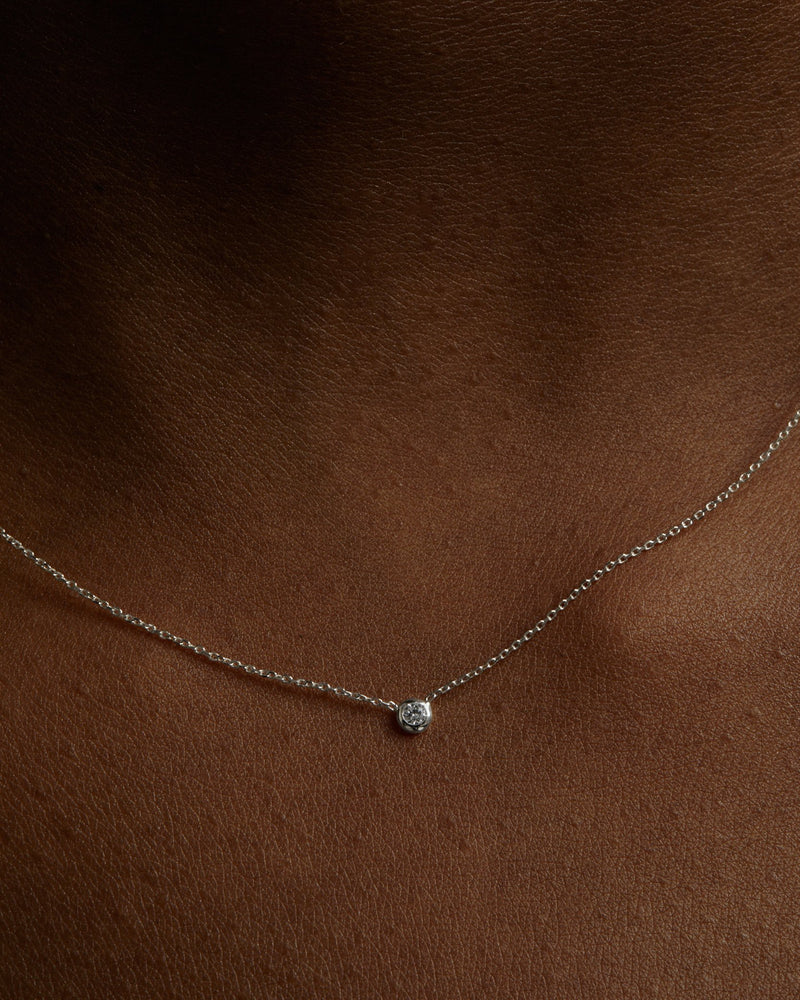 Lunette Pendant Necklace White Gold | Sarah & Sebastian onBody