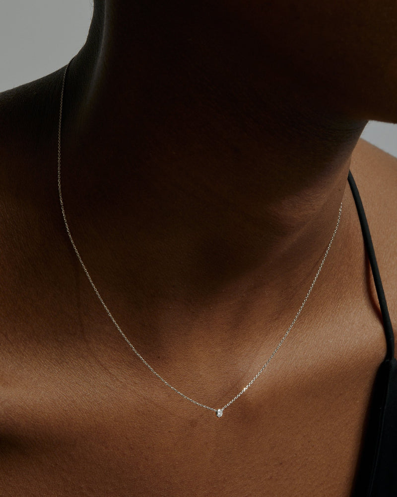 Lunette Pendant Necklace White Gold | Sarah & Sebastian onBody