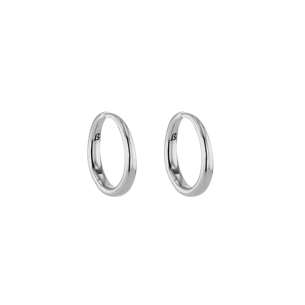 Molten Hoops Unisex Silver | Sarah & Sebastian