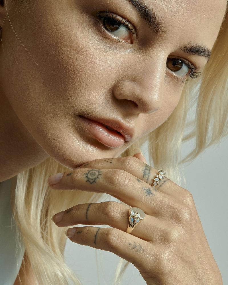 Nymph Opal Signet Ring Gold | Sarah & Sebastian onBody