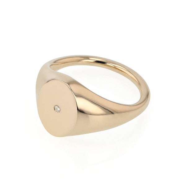 Oval Diamond Signet Gold | Sarah & Sebastian