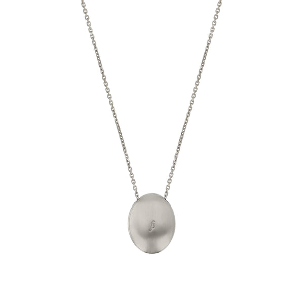 Oval Insignia Diamond Locket Necklace White Gold | Sarah & Sebastian