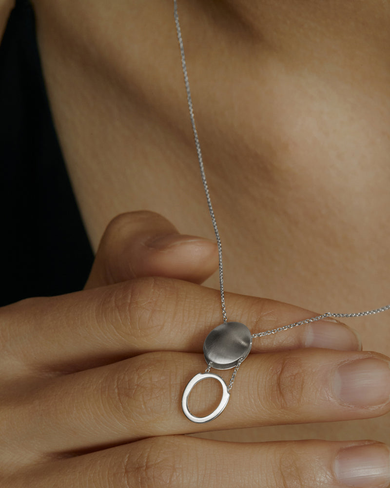 Oval Locket Necklace White Gold | Sarah & Sebastian onBody