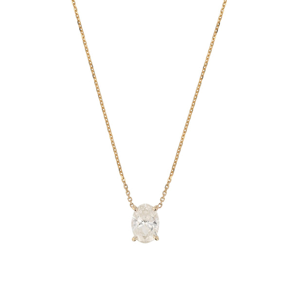 Oval Diamond Necklace Yellow Gold | Sarah & Sebastian