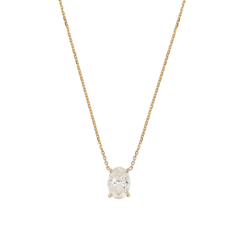 Oval Diamond Necklace Yellow Gold | Sarah & Sebastian