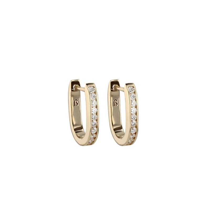 Petite Diamond Channel Hoop Gold | Sarah & Sebastian