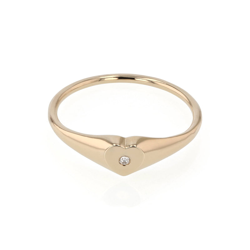 Petite Heart Diamond Signet Gold | Sarah & Sebastian