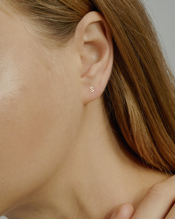 Petite Letter Earring Gold | Sarah & Sebastian onBody