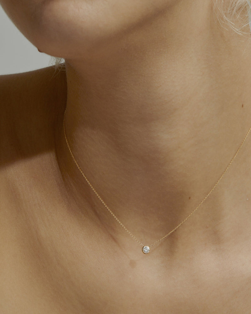 Quarter Lunette Diamond Necklace Gold | Sarah & Sebastian onBody