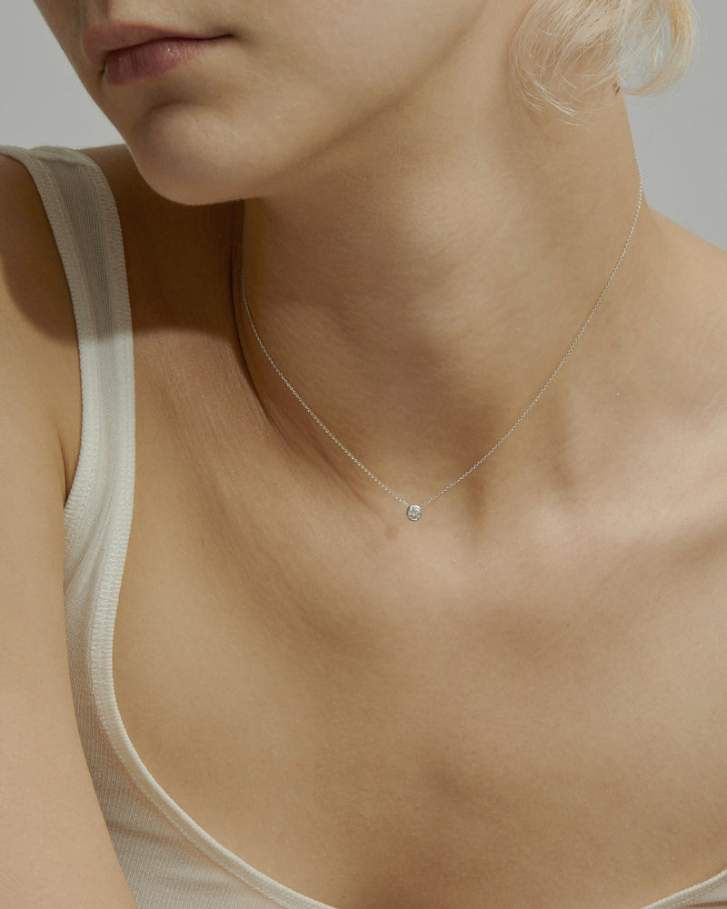 Quarter Lunette Diamond Necklace White Gold | Sarah & Sebastian onBody