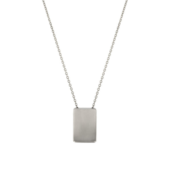 Rectangle Locket Necklace White Gold | Sarah & Sebastian