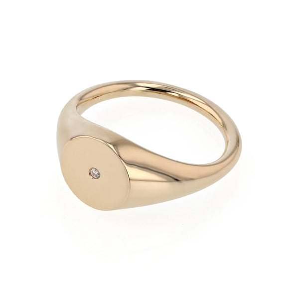 Round Diamond Signet Gold | Sarah & Sebastian