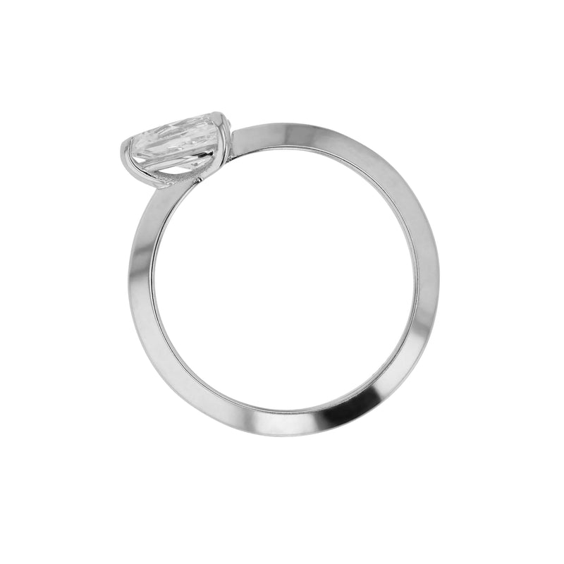 Side Pear Ring White Gold | Sarah & Sebastian