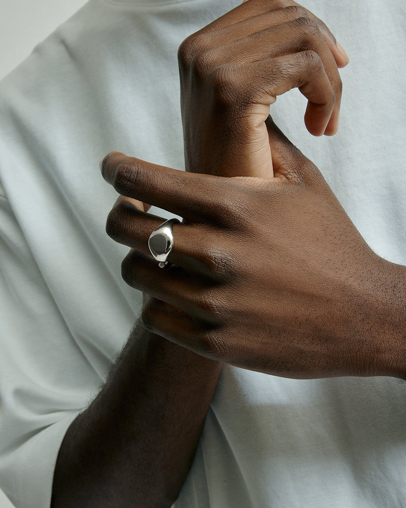 Sapphire Void Signet Ring Silver | Sarah & Sebastian onBody