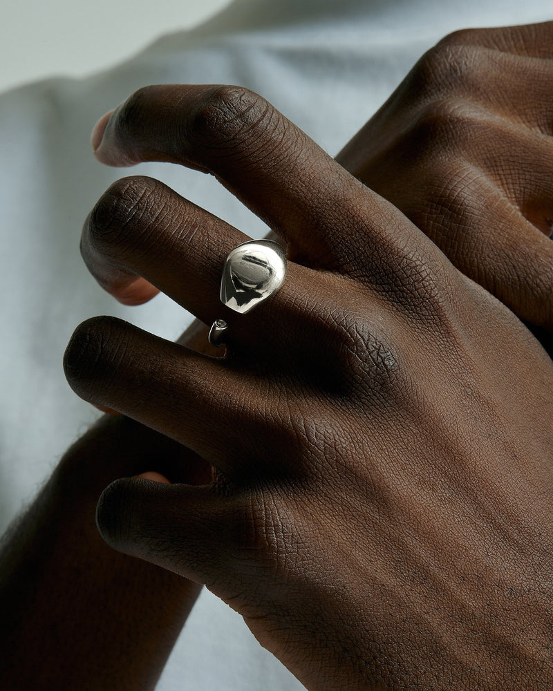 Sapphire Void Signet Ring Silver | Sarah & Sebastian onBody