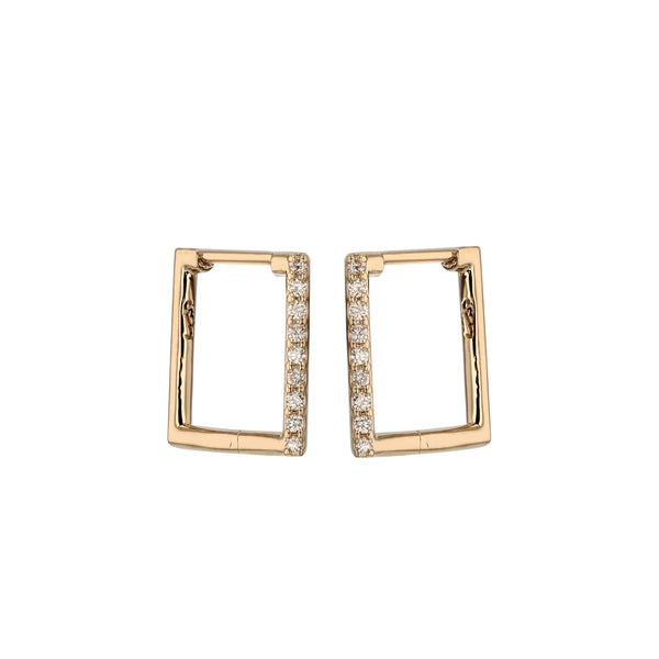 Square Diamond Hoop Earrings Gold | Sarah & Sebastian