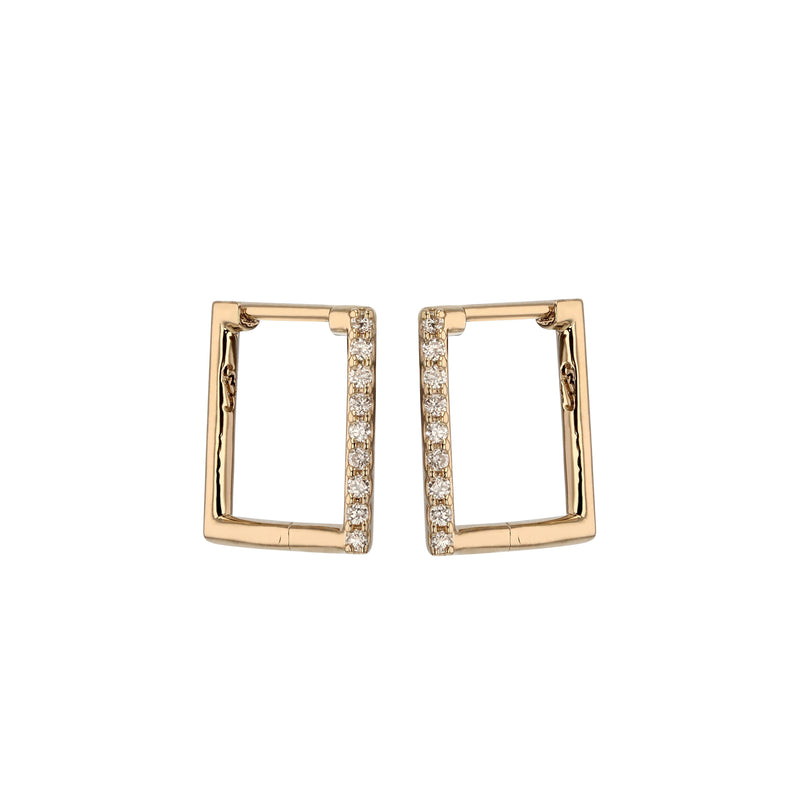 Square Diamond Hoop Earrings Gold | Sarah & Sebastian