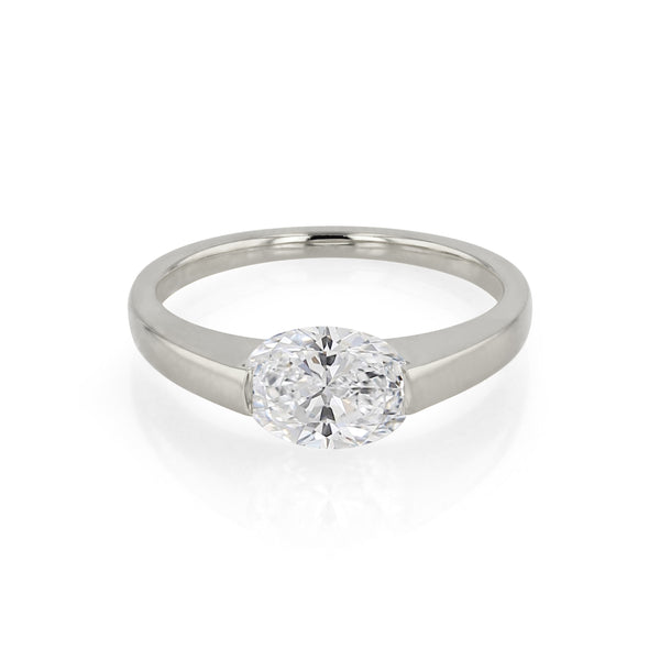 Suspense Oval Diamond Ring White Gold | Sarah & Sebastian