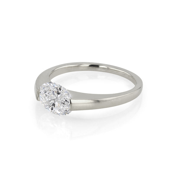 Suspense Oval Diamond Ring White Gold | Sarah & Sebastian