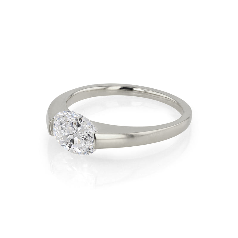 Suspense Oval Diamond Ring White Gold | Sarah & Sebastian