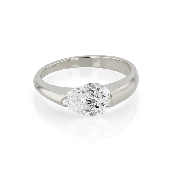 Suspense Pear Diamond Ring White Gold | Sarah & Sebastian