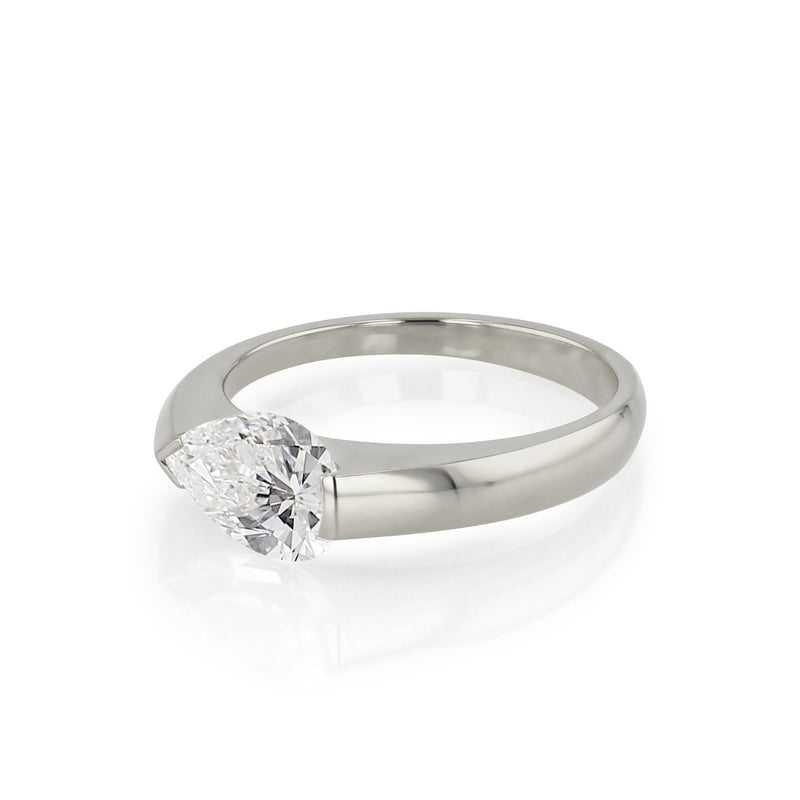 Suspense Pear Diamond Ring White Gold | Sarah & Sebastian