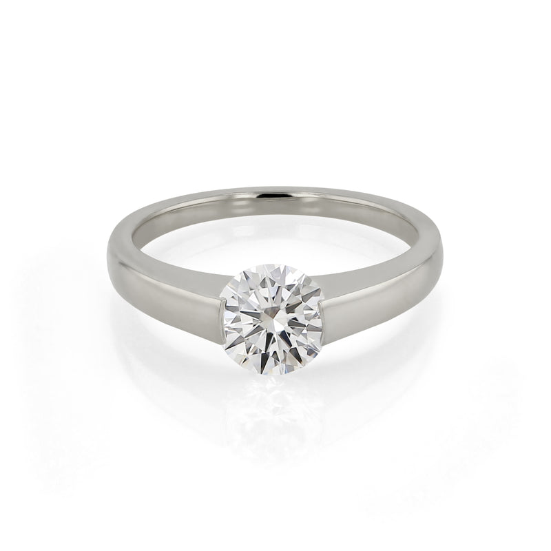 Suspense Round Diamond Ring White Gold | Sarah & Sebastian