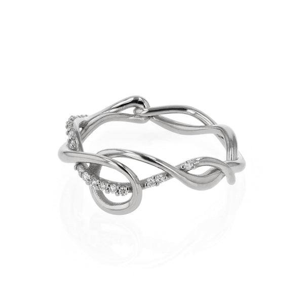 Fine Tendril Diamond Ring White Gold | Sarah & Sebastian