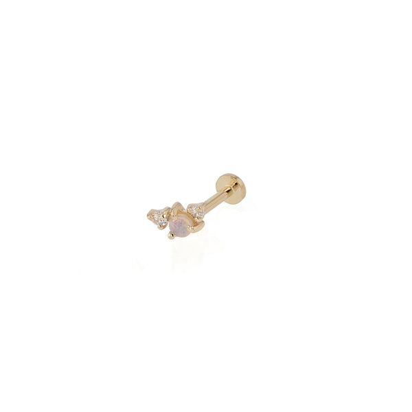 Tiny Chroma Opal Cartilage Earring Gold | Sarah & Sebastian