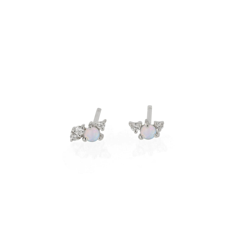 Tiny Chroma Opal Earrings White Gold | Sarah & Sebastian