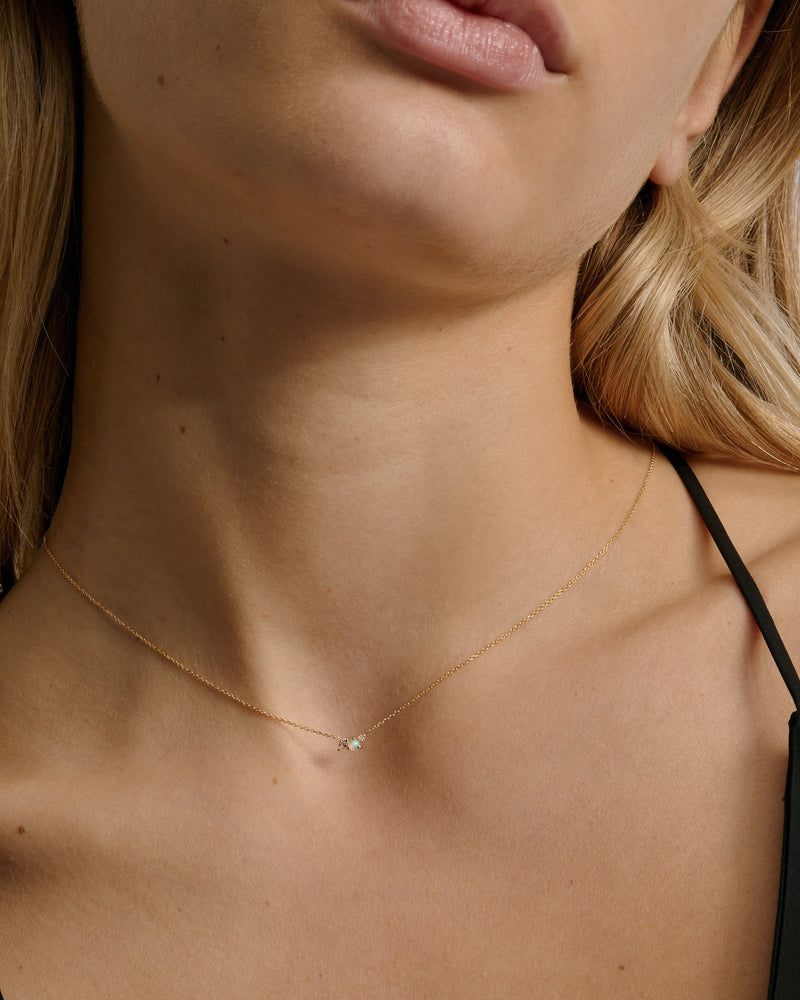 Tiny Chroma Opal Necklace Gold | Sarah & Sebastian onBody