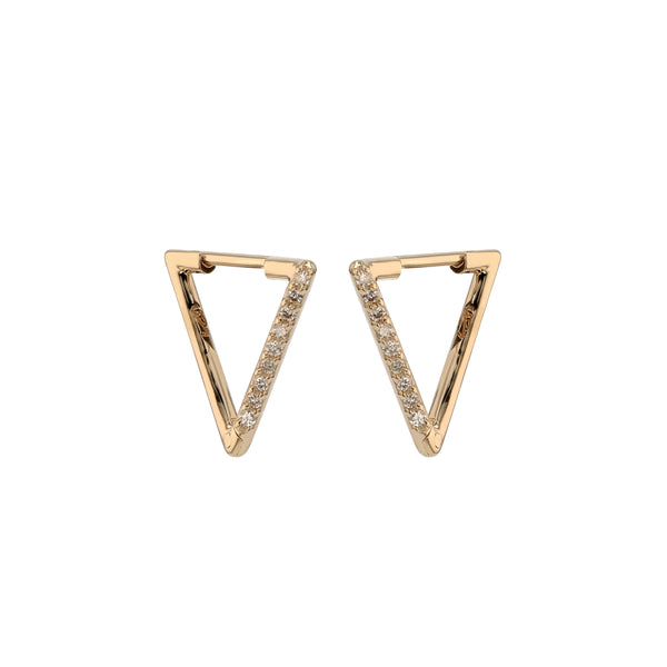 Triangle Diamond Hoop Earrings Gold | Sarah & Sebastian