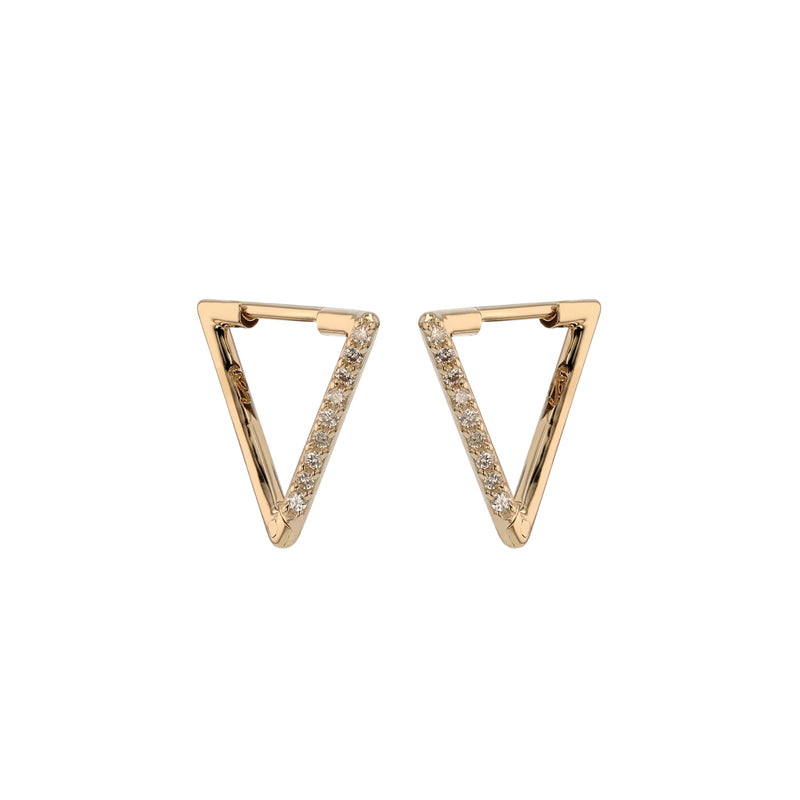 Triangle Diamond Hoop Earrings Gold | Sarah & Sebastian