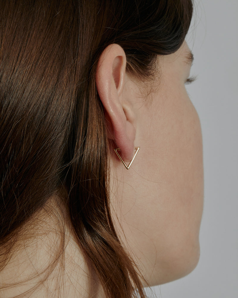 Triangle Hoop Earrings Gold | Sarah & Sebastian onBody