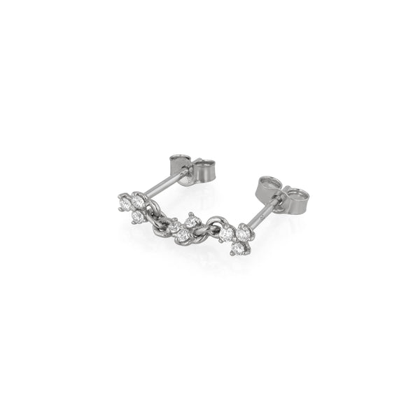 Single Trio Diamond Double Earring Gold | Sarah & Sebastian