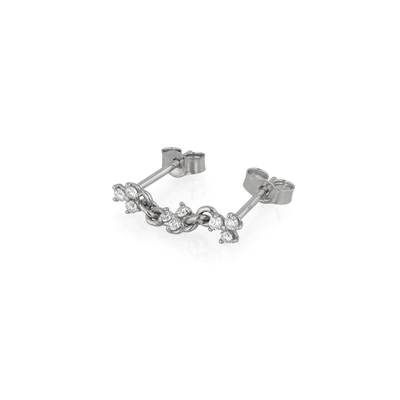 Single Trio Diamond Double Earring Gold | Sarah & Sebastian