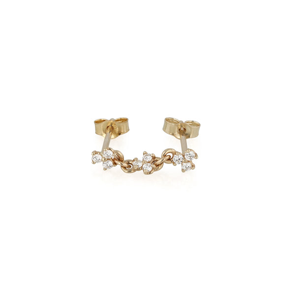 Single Trio Diamond Double Earring Gold | Sarah & Sebastian