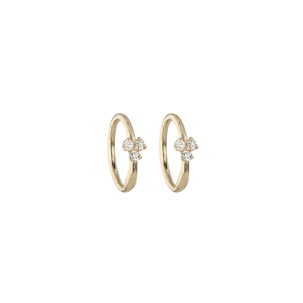 Trio Diamond Hoop Gold | Sarah & Sebastian