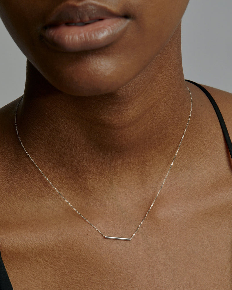 Tube Fine Chain Necklace Silver | Sarah & Sebastian onBody