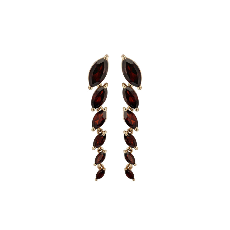 Winedark Chain Earrings Gold | Sarah & Sebastian