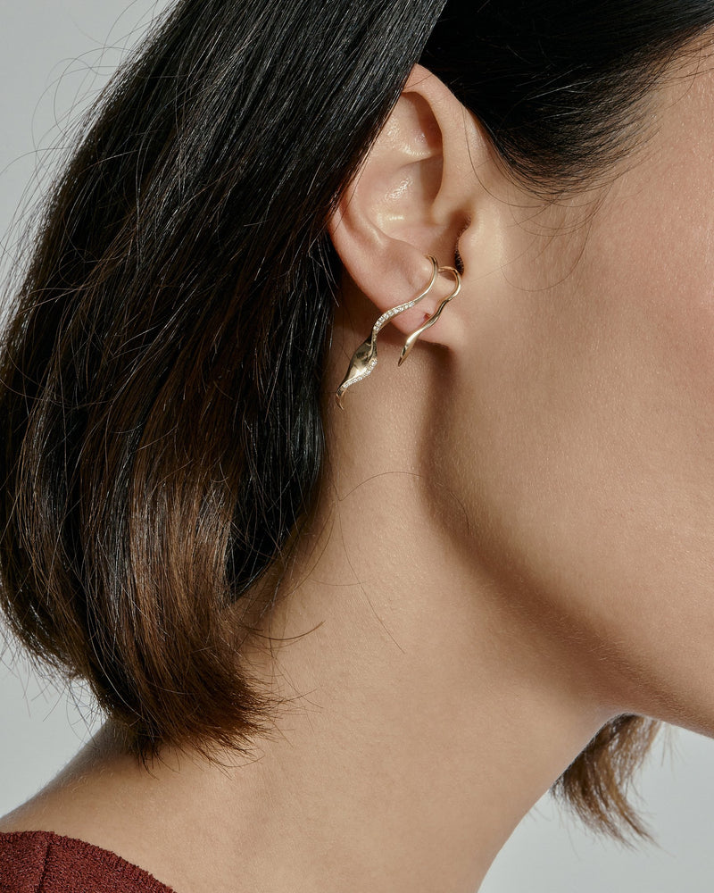 Winedark Diamond Earrings Gold | Sarah & Sebastian onBody