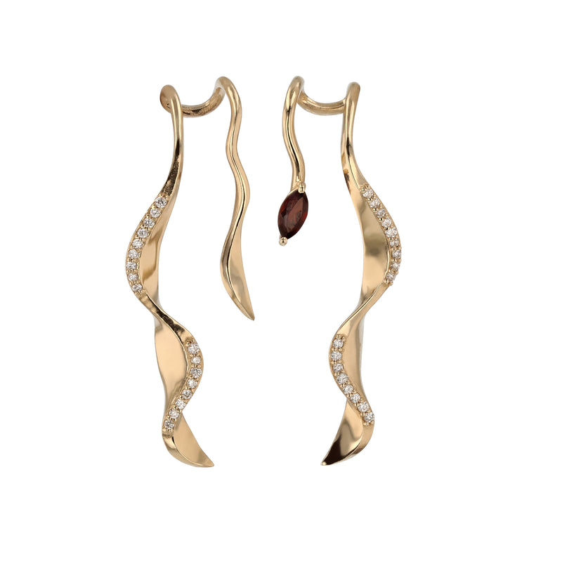 Winedark Diamond Earrings Gold | Sarah & Sebastian