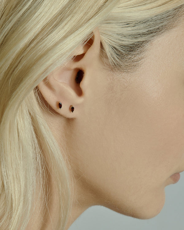 Winedark Stud Earrings Gold | Sarah & Sebastian onBody