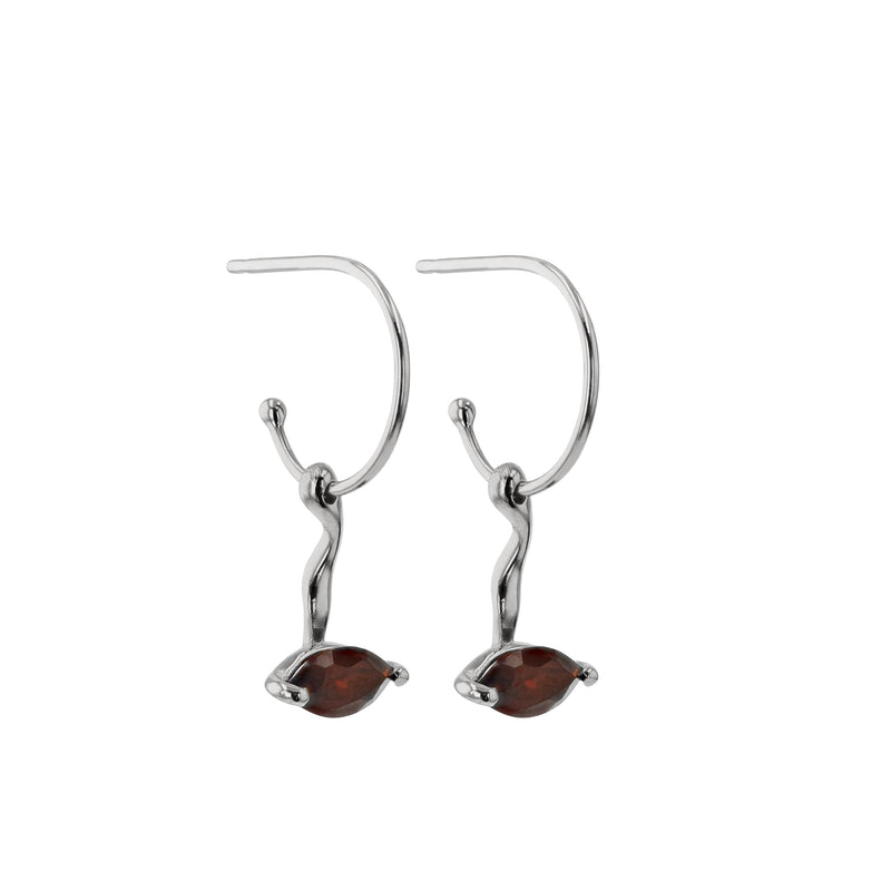 Winedark Form Hoops Silver | Sarah & Sebastian